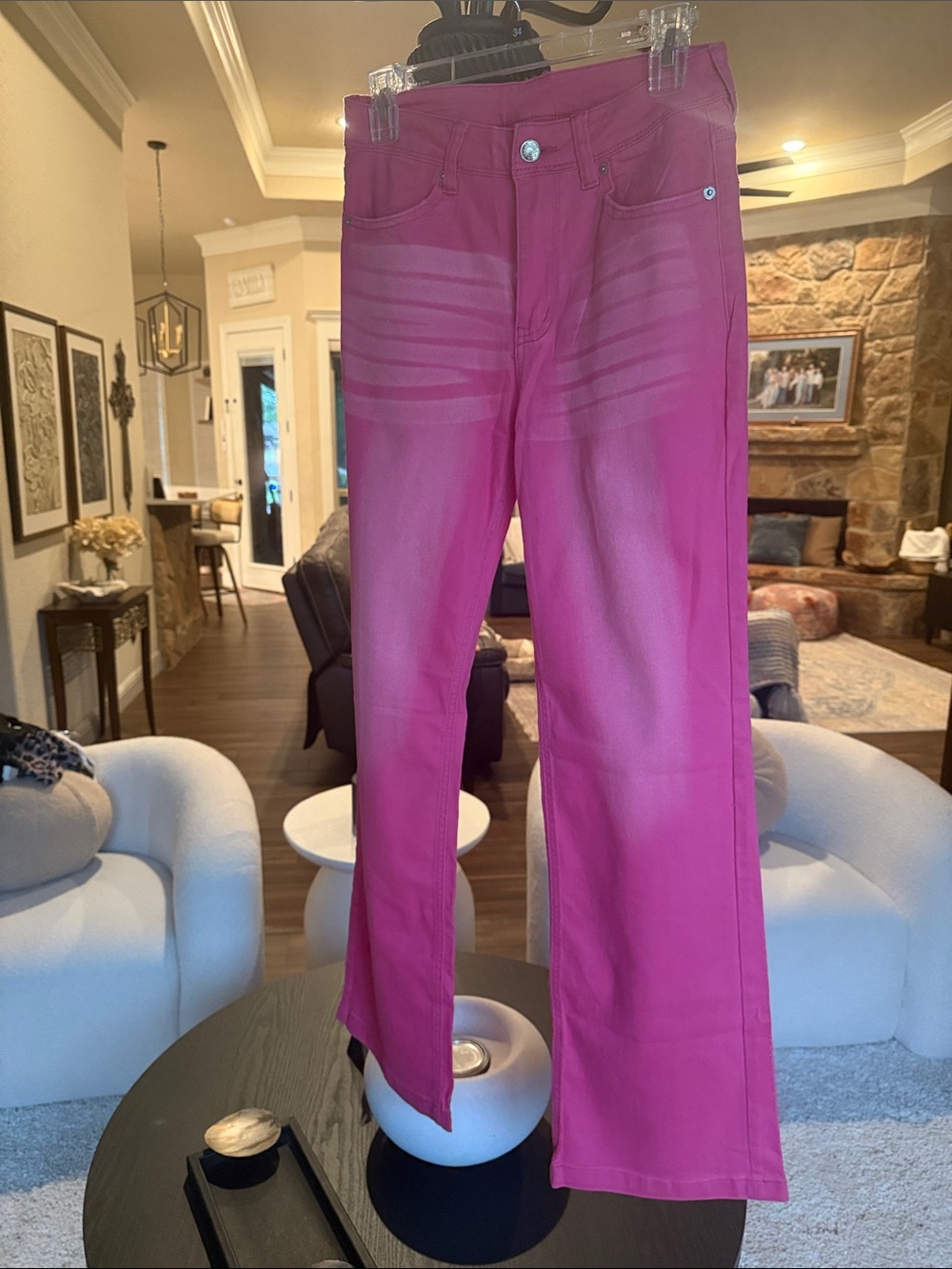 Bright Pink flare -Leg Jeans